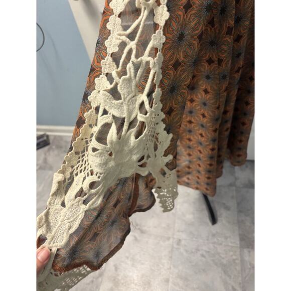 Katia Boho Orange Brown Swing Dress size 2XL - Picture 4 of 7